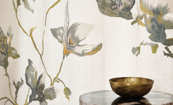 Saphira Embroidery Fabric - Eucalyptus from