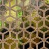 green geometric velvet-chenille fabric from Utopia