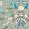 blue animal velvet-chenille fabric from Utopia
