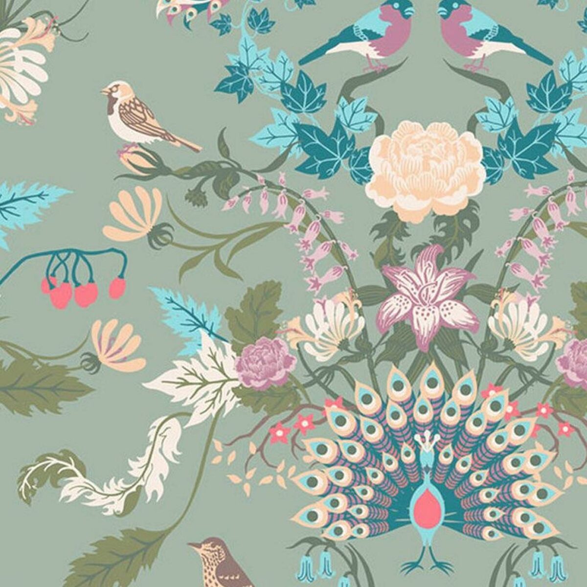 Aviana Fabric - Peppermint by blue animal velvet-chenille fabric from Utopia