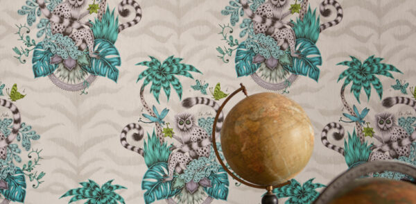 Lemur Wallpaper - Navy by Lemur Wallpaper - Navy from