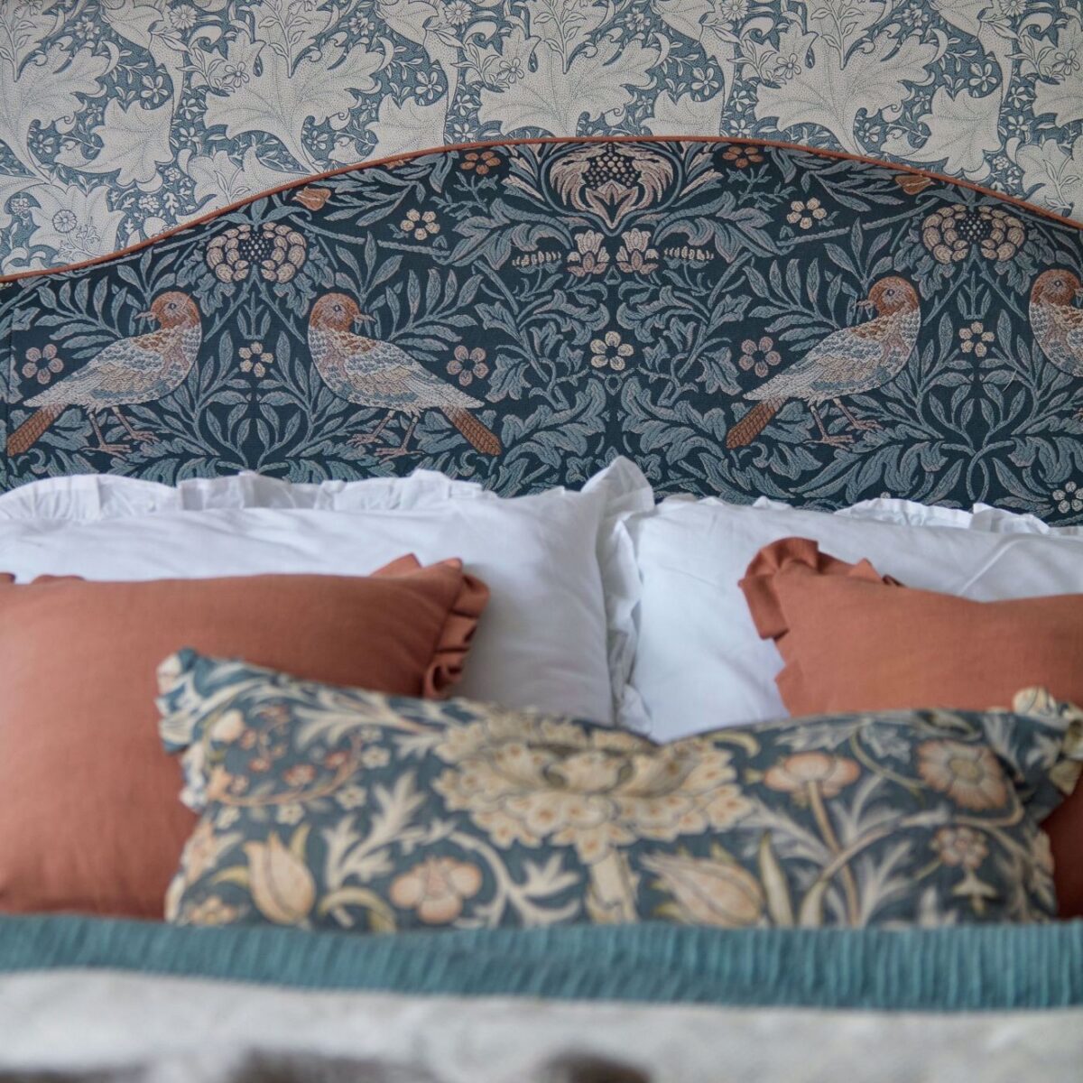 Bird Tapestry Fabric - Webbs Blue from