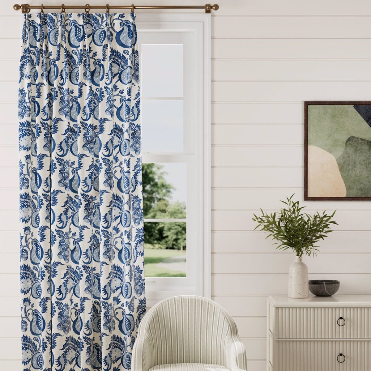 China Blue Fabric - Indigo / Neutral by China Blue Fabric - Indigo / Neutral from