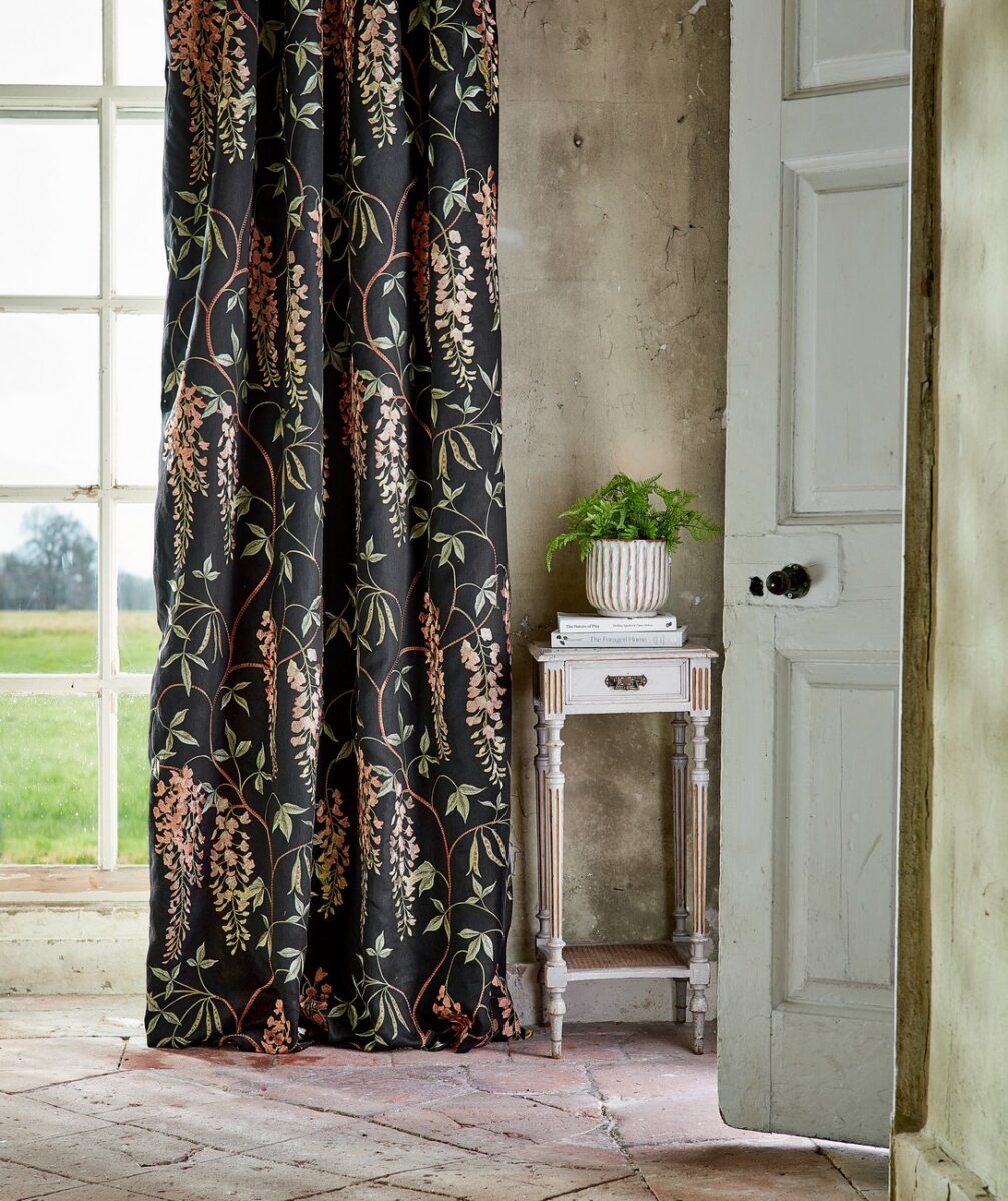 Laburnum Falls Fabric - Ebony & Inkwood from