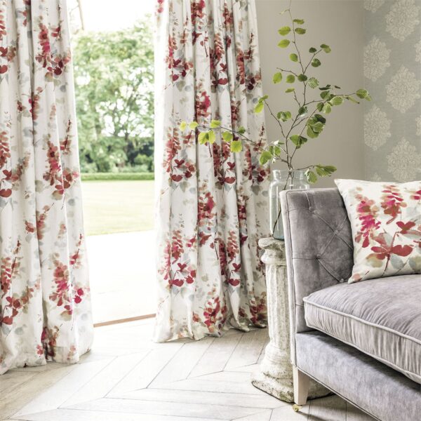Delphiniums Fabric - Indigo from