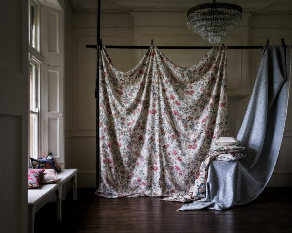 Abbeville Fabric - Blue / Ivory from