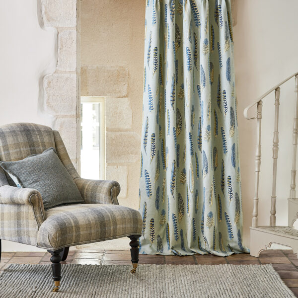 Lismore Fabric - Teal / Russet by Lismore Fabric - Teal / Russet from
