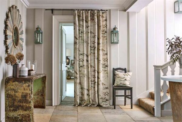 Estuary Birds Fabric - Mist / Ivory by Estuary Birds Fabric - Mist / Ivory from
