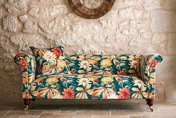 Dahlia and Rosehip Velvet Fabric - Mulberry / Grey by Dahlia and Rosehip Velvet Fabric - Mulberry / Grey from