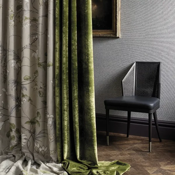 Chambalon Trail Fabric - Antique Gold / Vine Black by Chambalon Trail Fabric - Antique Gold / Vine Black from