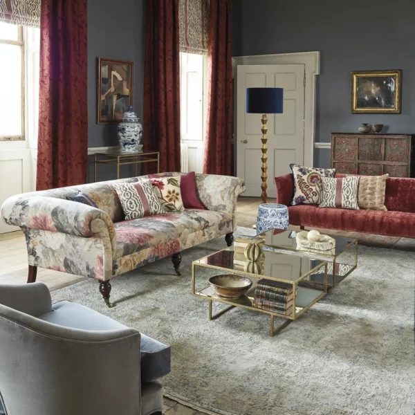 Heiress Damask Fabric - Stone by Heiress Damask Fabric - Stone from