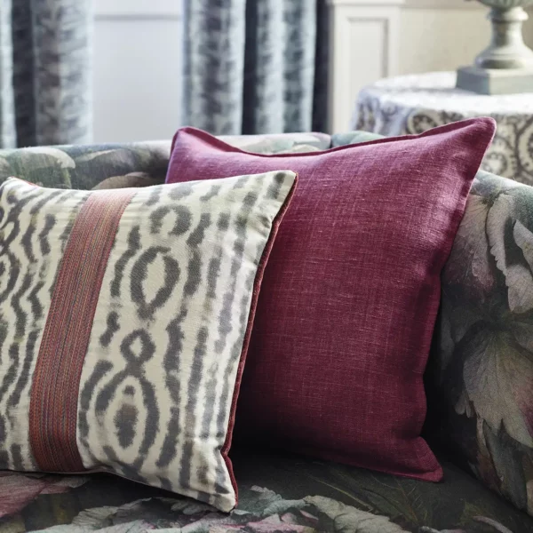 Lennox Stripe Fabric - Silver / Poison by Lennox Stripe Fabric - Silver / Poison from
