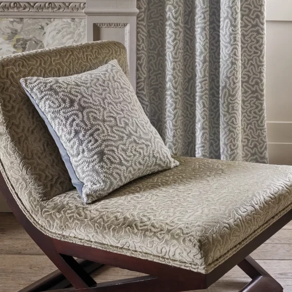 Maze Coral Fabric - Stone by Maze Coral Fabric - Stone from