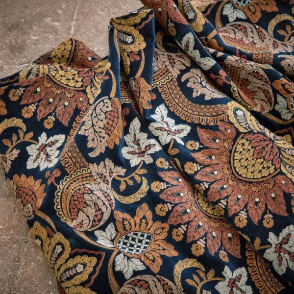 Pomegranate Velvet Fabric - Wedgwood Blue / Silver by Pomegranate Velvet Fabric - Wedgwood Blue / Silver from