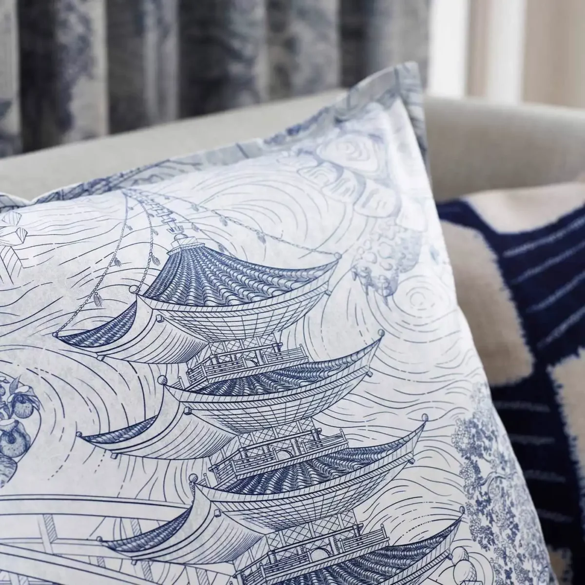 Eastern Palace Fabric - Indigo by Eastern Palace Fabric - Indigo from