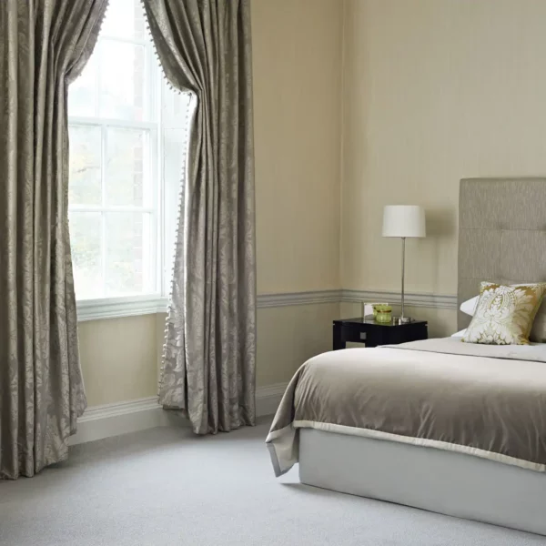 Malmaison Damask Fabric - Pale Gold by Malmaison Damask Fabric - Pale Gold from
