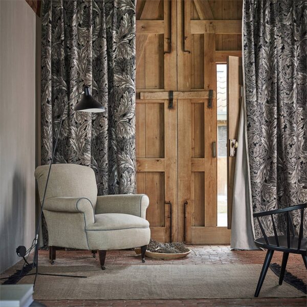 Pure Acanthus Weave Fabric - Inky Grey by Pure Acanthus Weave Fabric - Inky Grey from