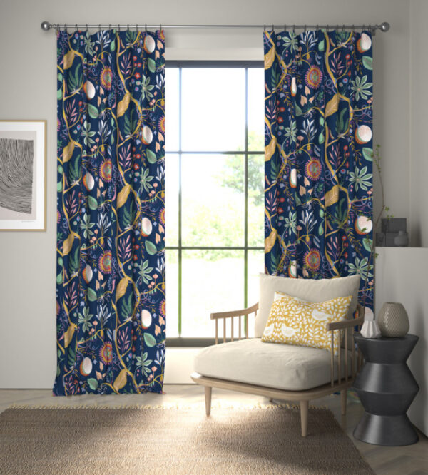 Jackfruit And The Beanstalk Fabric - Midnight by Jackfruit And The Beanstalk Fabric - Midnight from