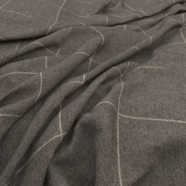 Alderney Fabric - Wolf by black-grey checked woolen fabric from Warwick