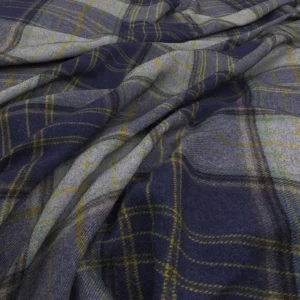 blue checked woolen fabric from Warwick