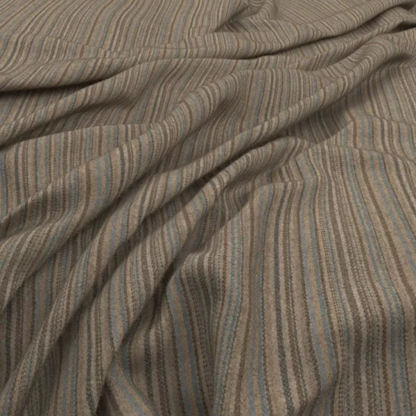 blue striped woolen fabric from Warwick