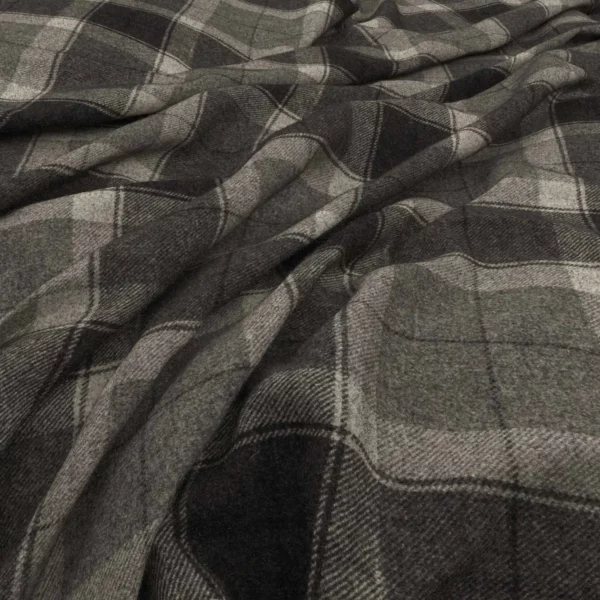 Eltham Fabric - Marl by black-grey checked woolen fabric from Warwick