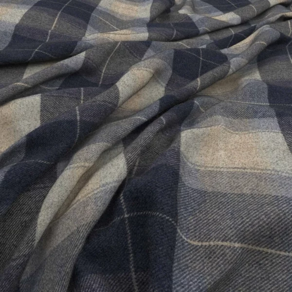 blue checked woolen fabric from Warwick