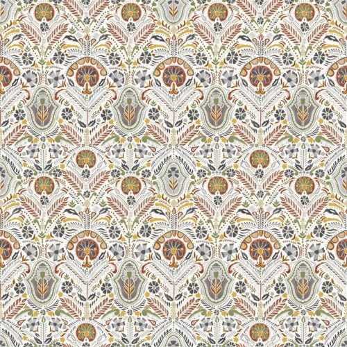 Lustleigh Fabric - Spice by yellow botanical printed fabric from William Yeoward