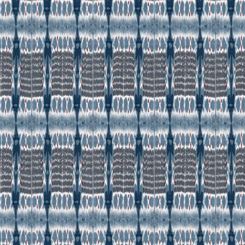 Lembata Fabric - Indigo by blue traditional cotton fabric from William Yeoward