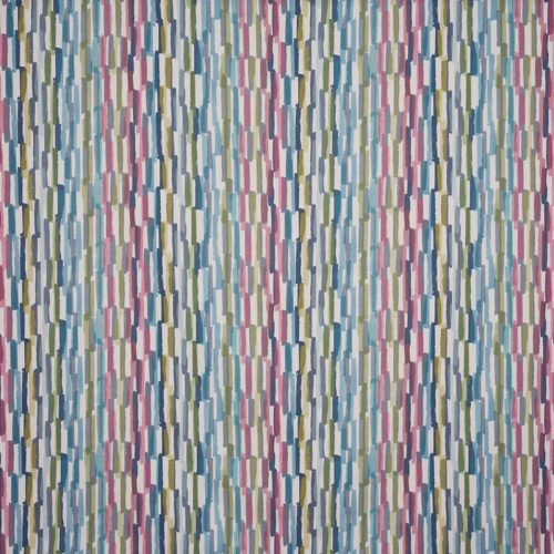 Morena Fabric - Rainbow by multicolour striped cotton fabric from Prestigious Textiles