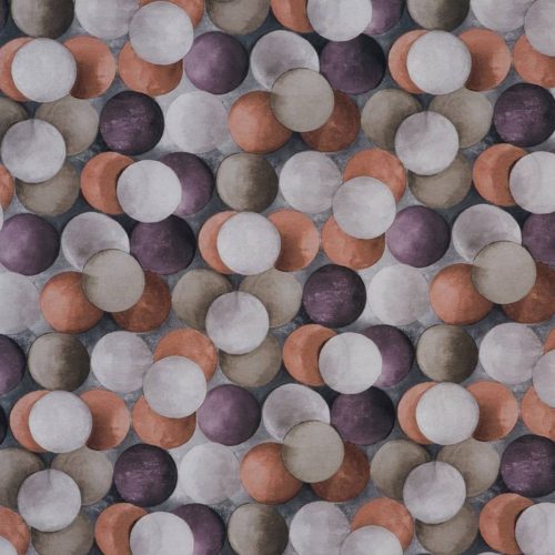Pendulum Fabric - Rust by multicolour spotted printed fabric from Prestigious Textiles