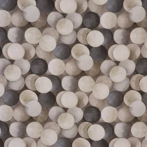 Pendulum Fabric - Pewter by black-grey spotted printed fabric from Prestigious Textiles