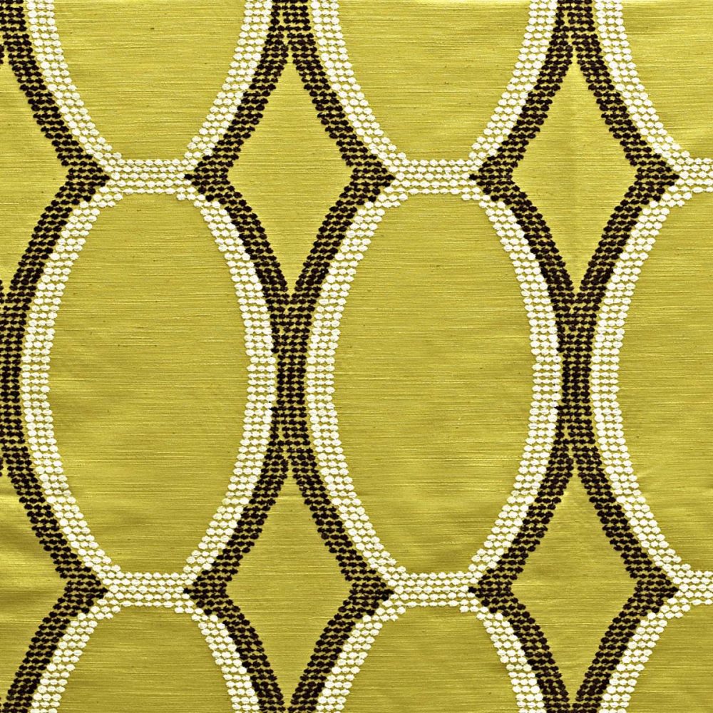 Tribal Fabric - Cactus by green contemporary silk-satin fabric from Prestigious Textiles