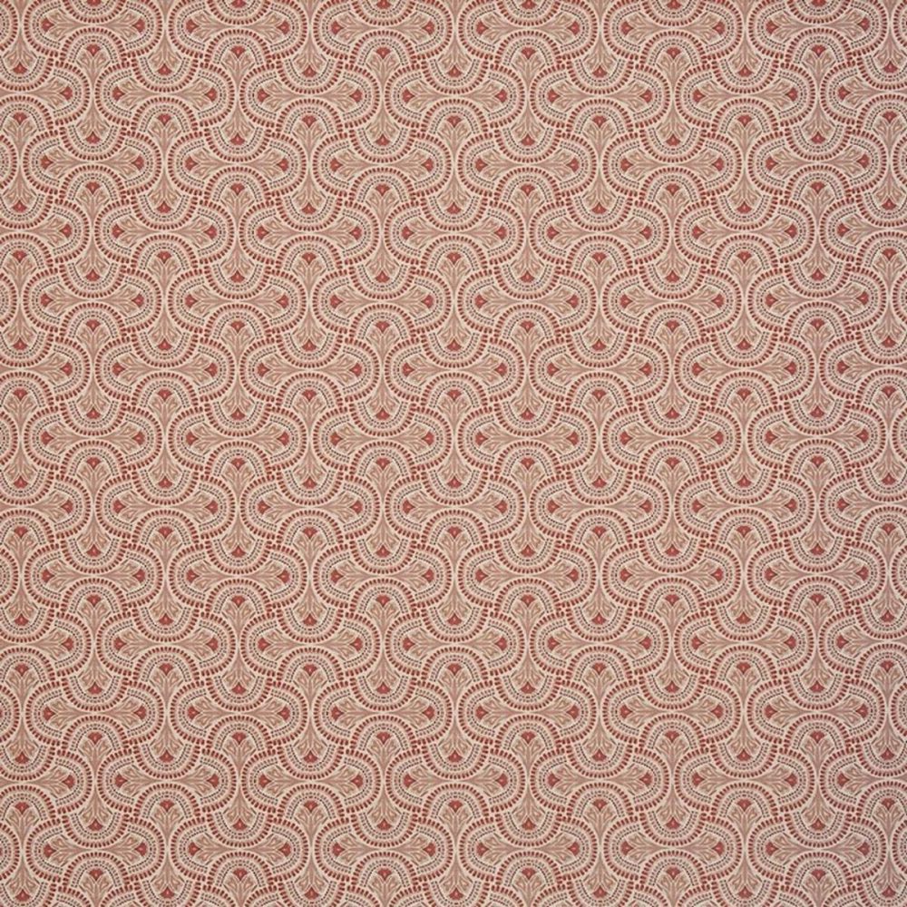 Skiathos Fabric - Coral by orange geometric printed fabric from Prestigious Textiles