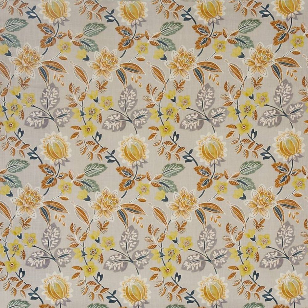 Kamala Fabric - Amber by multicolour botanical printed fabric from Prestigious Textiles
