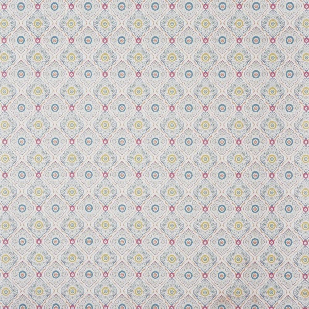 Lillian Fabric - Petal by multicolour geometric printed fabric from Prestigious Textiles