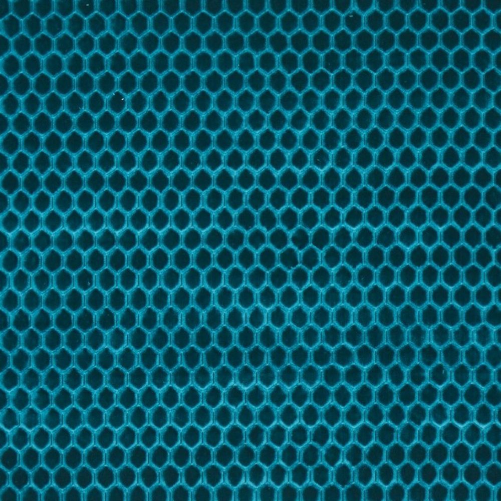 Prism Fabric - Petrol by blue geometric velvet-chenille fabric from Prestigious Textiles