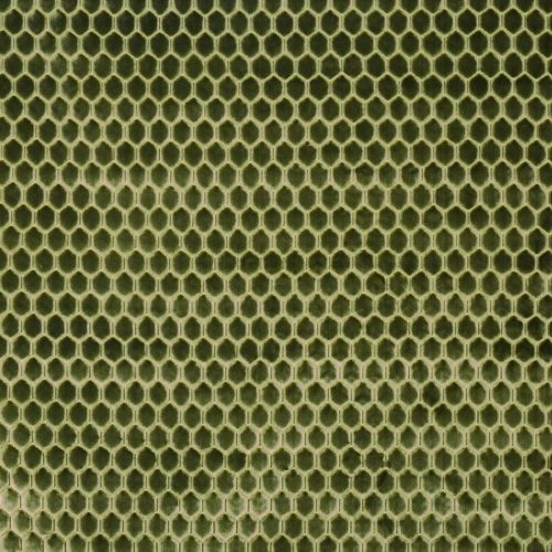 Prism Fabric - Cactus by green geometric velvet-chenille fabric from Prestigious Textiles
