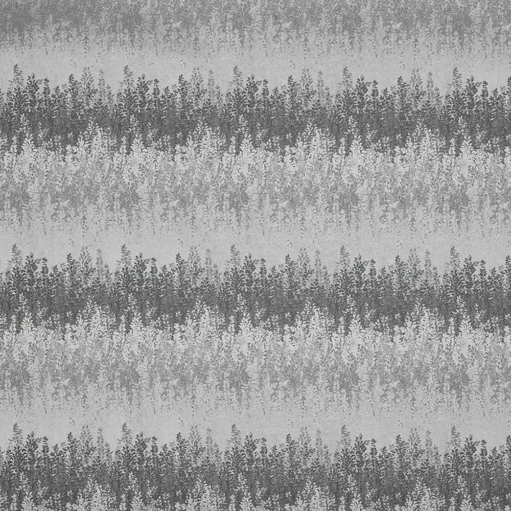 Forage Fabric - Frost by black-grey botanical jacquard fabric from Prestigious Textiles