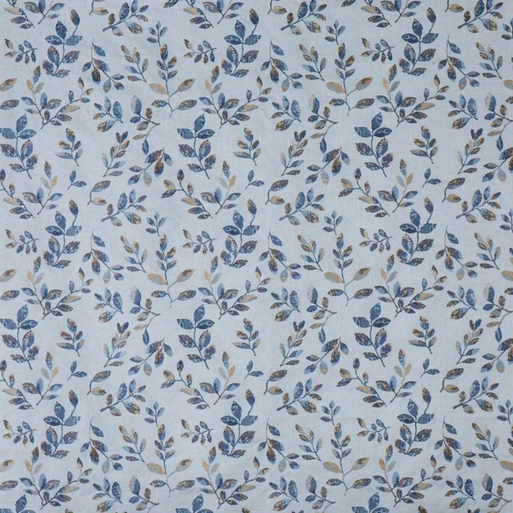 Nature Fabric - Indigo by blue botanical embroideried fabric from Prestigious Textiles