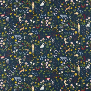blue botanical printed fabric from Scion