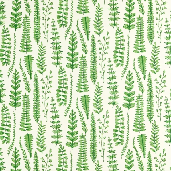 Ferns Fabric - Jungle by green botanical printed fabric from Scion