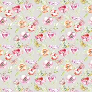pink botanical cotton fabric from Voyage Maison