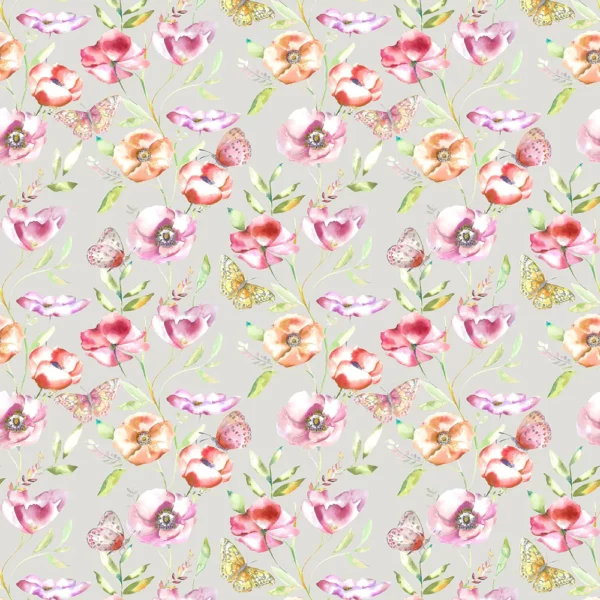 Farfalla Fabric - Rust by pink botanical cotton fabric from Voyage Maison