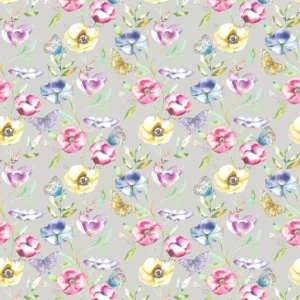 multicolour botanical cotton fabric from Voyage Maison
