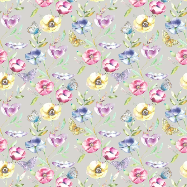 Farfalla Fabric - Lotus by multicolour botanical cotton fabric from Voyage Maison