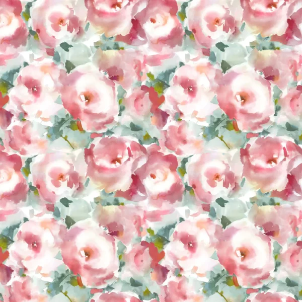 pink botanical cotton fabric from Voyage Maison