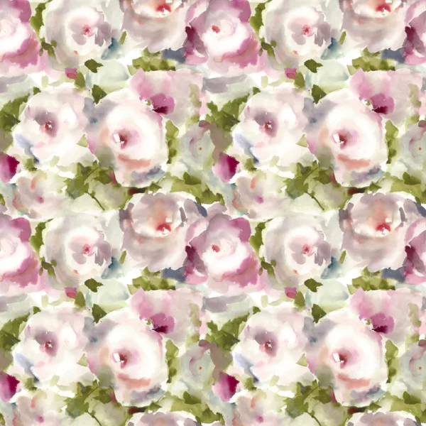 Rosa Fabric - Spring by green botanical cotton fabric from Voyage Maison