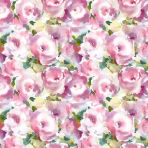 pink botanical cotton fabric from Voyage Maison