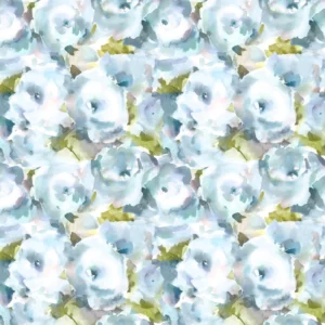 blue botanical cotton fabric from Voyage Maison